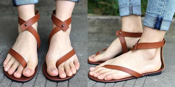 summer handmade breathable bandage beach flat sandals