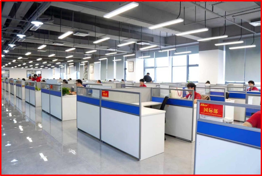 The spacious office area is bright, open, and impeccably clean!