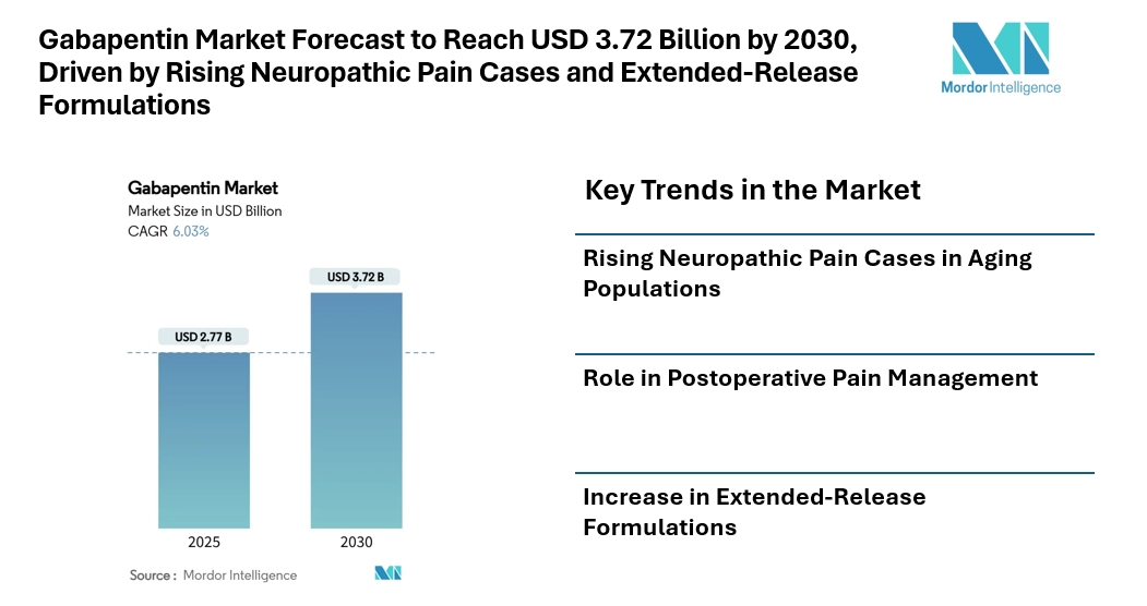 Gabapentin Market Forecast to Reach USD 3.72 Billion by 2030, Driven by Rising Neuropathic Pain Cases and Extended-Release Formulations Gabapentin Market Forecast to Reach USD 3.72 Billion by 2030, Driven by Rising Neuropathic Pain Cases and Extended-Release Formulations