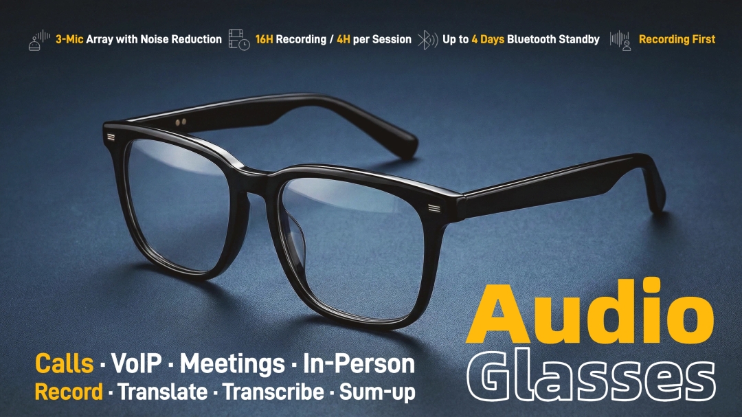 Hyper AI Audio Glasses Debut at CES as a Voice Recorder with Transcription, Alongside Capture Model Showcase Hyper AI Audio Glasses Debut at CES as a Voice Recorder with Transcription, Alongside Capture Model Showcase