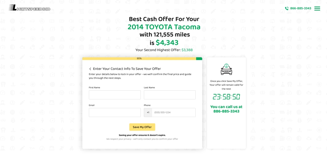 LightSpeedBid's Junk Car Cash Offer Calculator Expand Buyers Network to Reflect Real Market Demand LightSpeedBid's Junk Car Cash Offer Calculator Expand Buyers Network to Reflect Real Market Demand