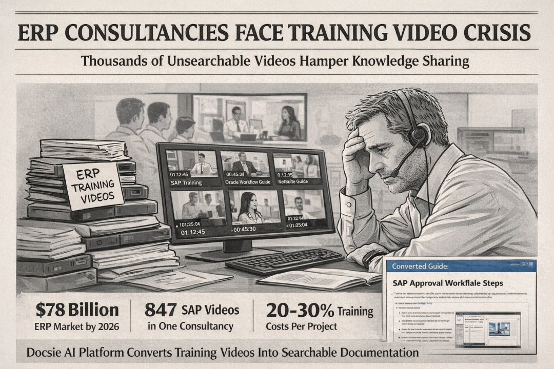 Enterprise ERP Consultancies Struggle With Unsearchable Training Libraries as SAP, Oracle, and NetSuite Implementations Multiply Enterprise ERP Consultancies Struggle With Unsearchable Training Libraries as SAP, Oracle, and NetSuite Implementations Multiply