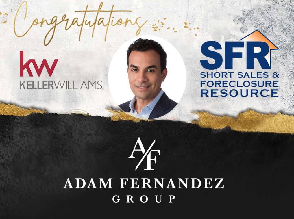 Tampa Bay Realtor Adam Fernandez Earns Short Sales and Foreclosure Resource (SFR®) Certification with Keller Williams
