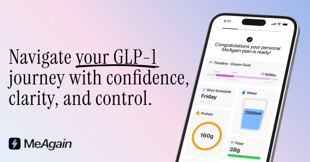 MeAgain Ranked #1 GLP-1 Tracking App by Independent Expert Review MeAgain Ranked #1 GLP-1 Tracking App by Independent Expert Review