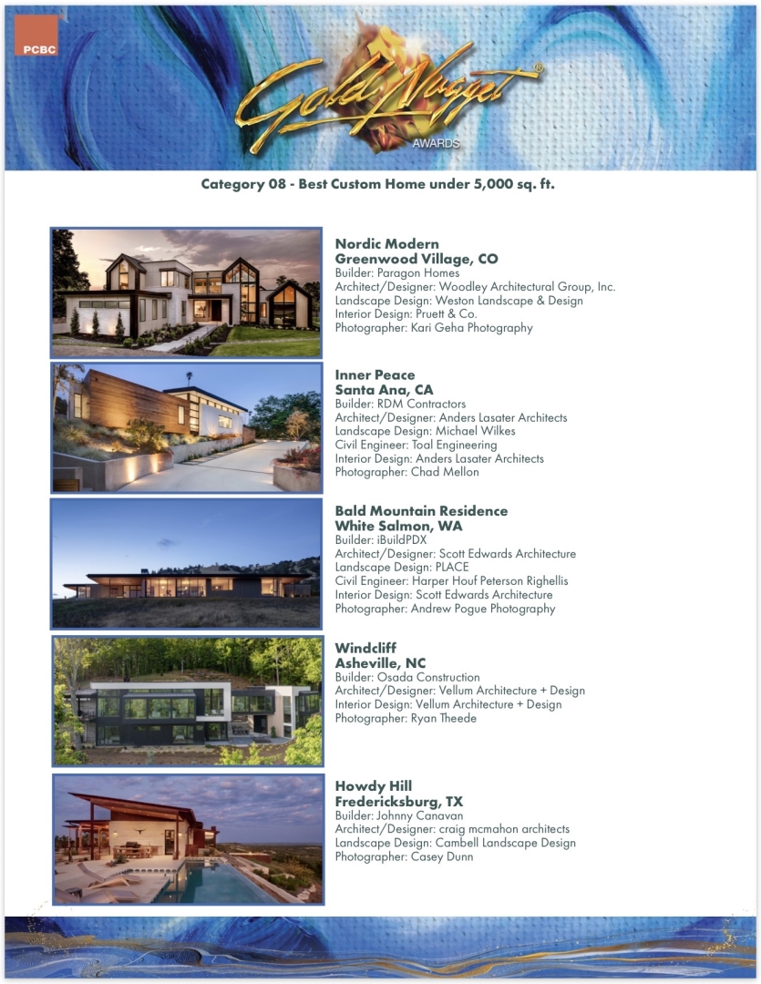 Luxury Residential Architects in Asheville, NC, Earn 2026 Gold Nugget Award of Merit for Windcliff Residence