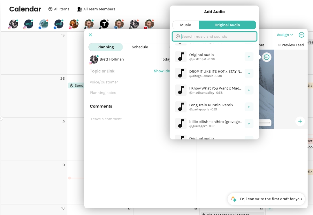 Enji Launches Instagram Audio for Scheduled Reels - A Capability Most Social Media Schedulers Still Don't Offer Enji Launches Instagram Audio for Scheduled Reels - A Capability Most Social Media Schedulers Still Don't Offer