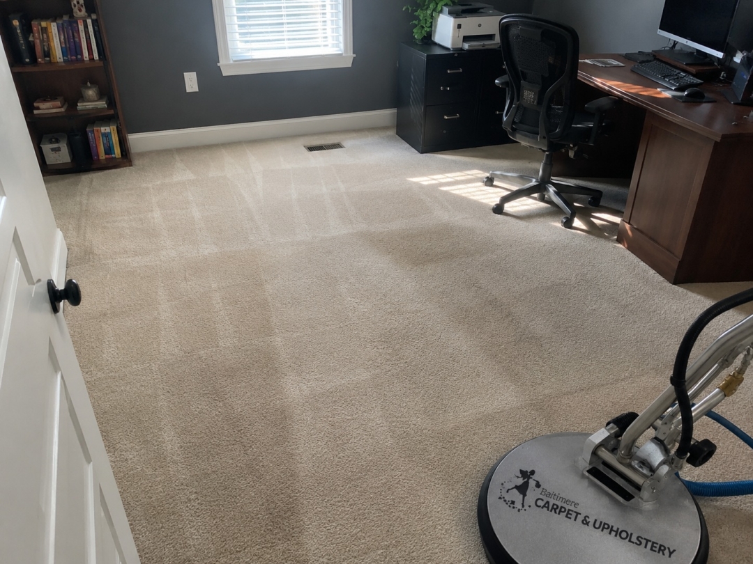 Baltimore Carpet & Upholstery Finds a Home Office Frozen in Time Beneath One Desk Baltimore Carpet & Upholstery Finds a Home Office Frozen in Time Beneath One Desk
