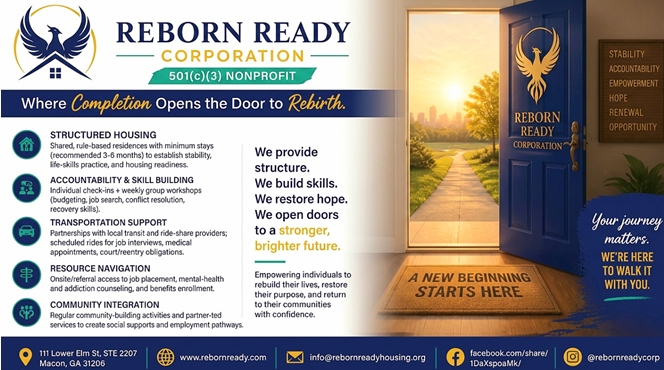 Reborn Ready Corporation Launches Comprehensive Transitional Housing Initiative in Macon to Combat Homelessness and Recidivism