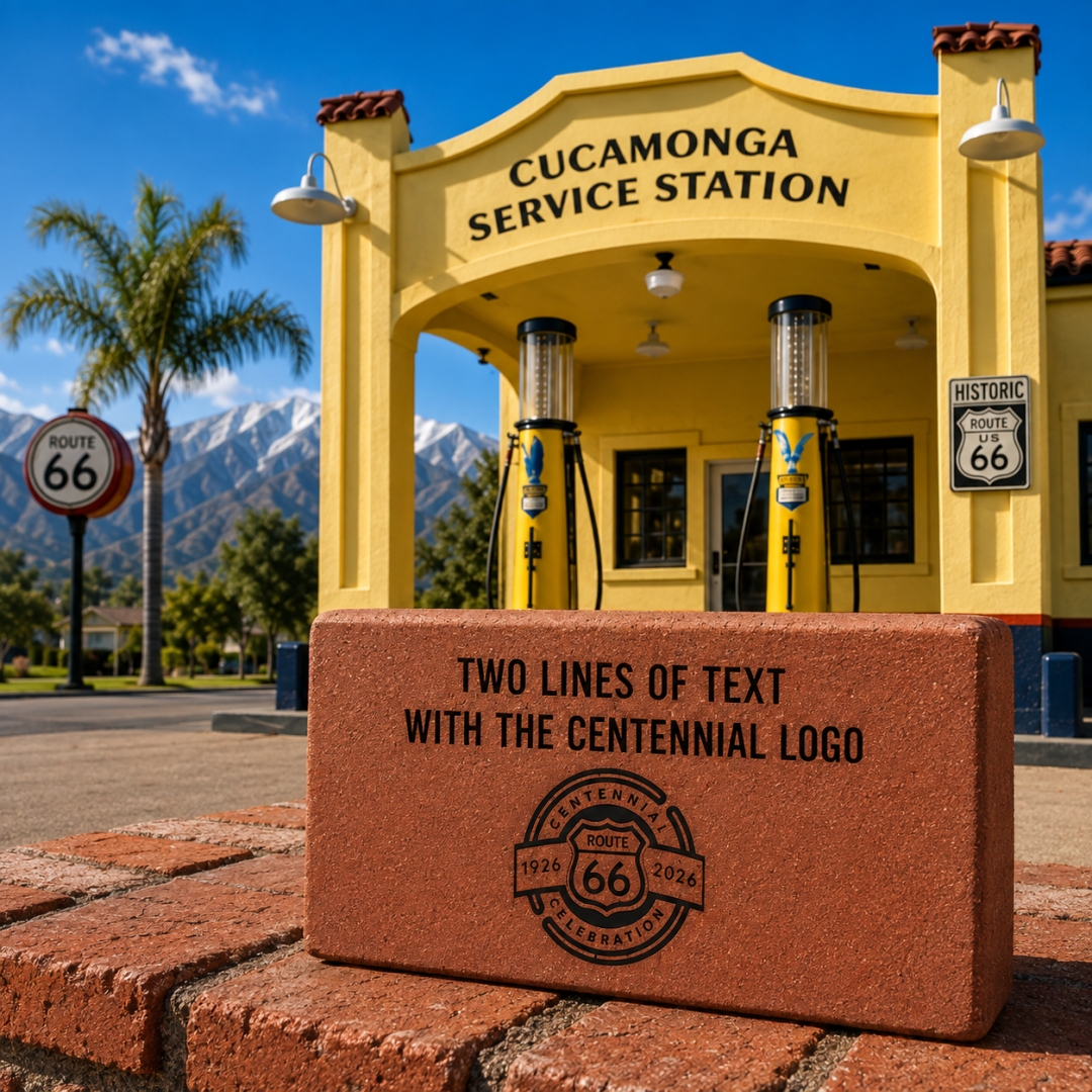 Cucamonga Service Station Offers Route 66 Centennial Bricks for a Permanent Place on the Mother Road