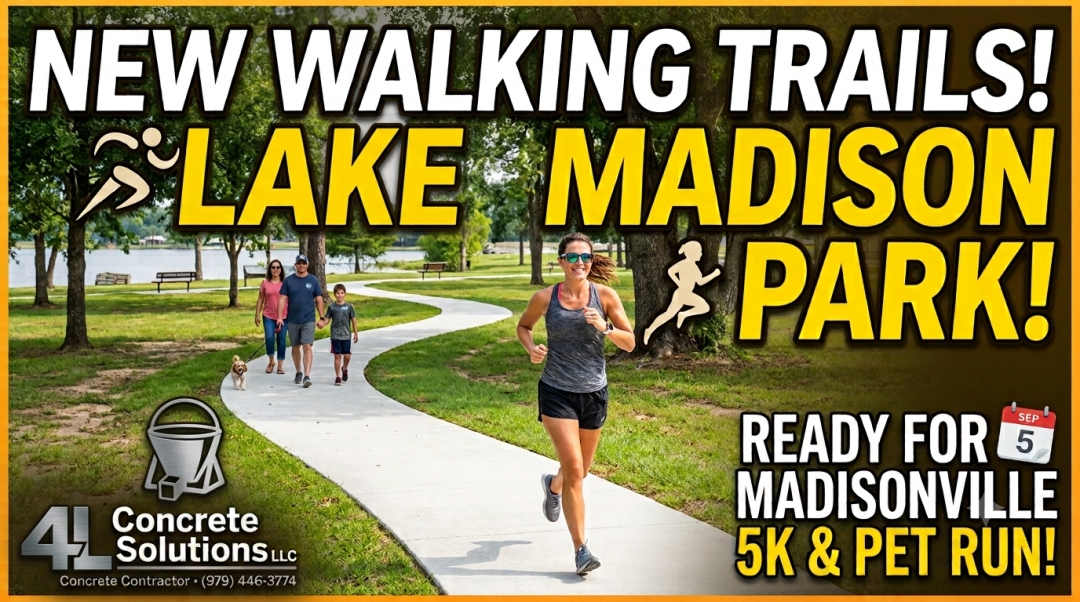 4L Concrete Solutions Completes New Walking Trails at Lake Madison Park in Madisonville