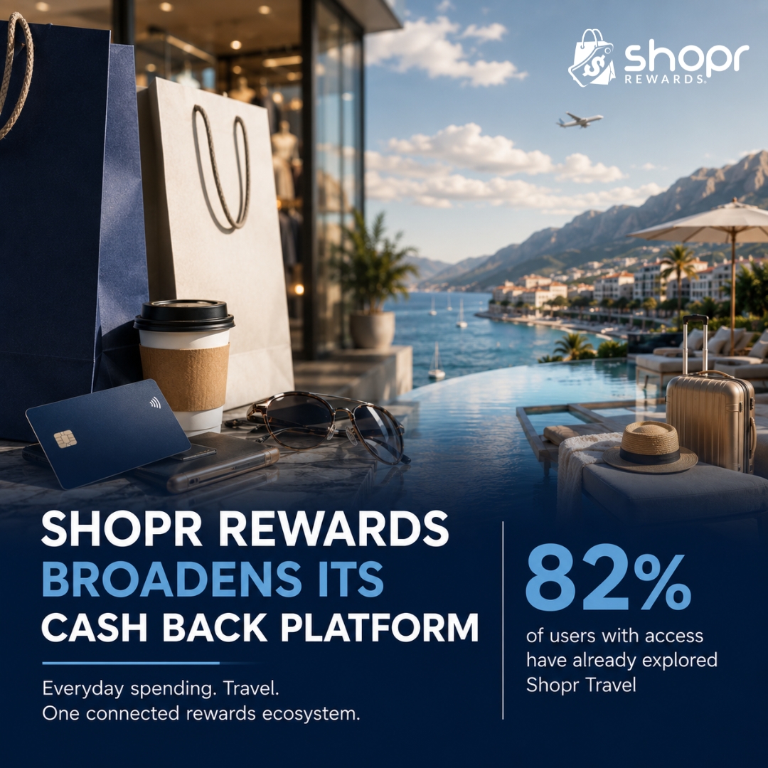 Shopr Rewards Broadens Cash Back Platform to Unite Fintech, Shopping and Travel Shopr Rewards Broadens Cash Back Platform to Unite Fintech, Shopping and Travel