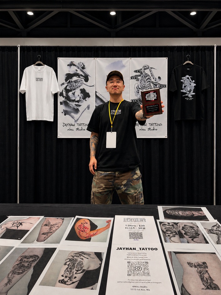 Seattle-Based Korean Tattoo Artist Jay Han (Sangjo Han) Earns National Recognition for Bringing Traditional Korean Ink Painting to Black & Grey Tattooing