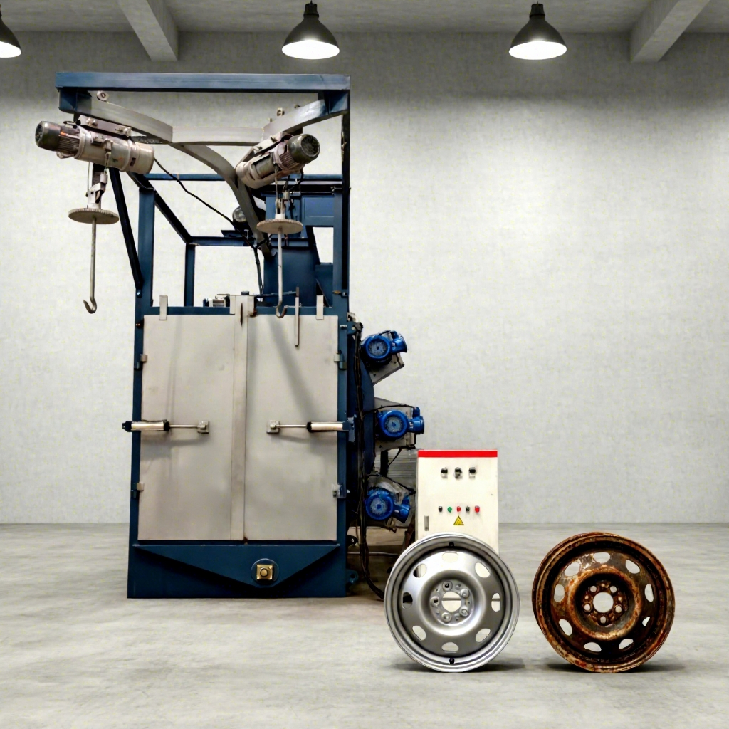 Hook type shot blasting machine