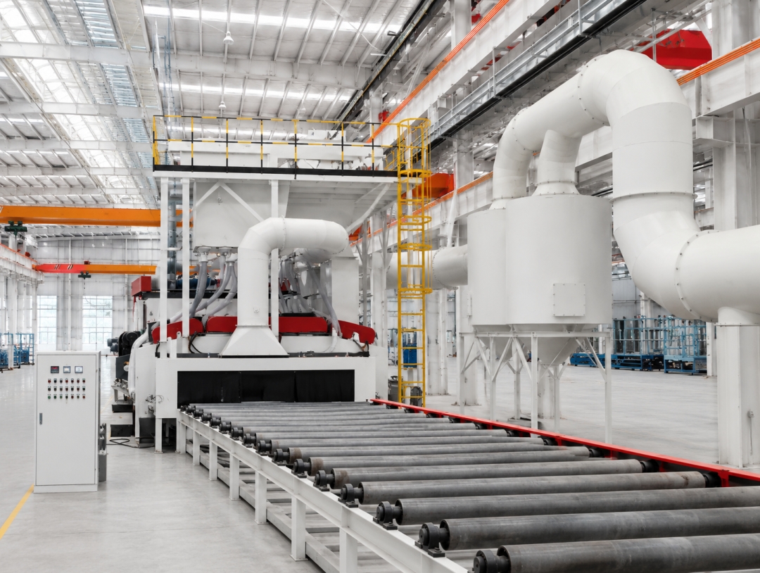 Roller conveyor shot blasting machine