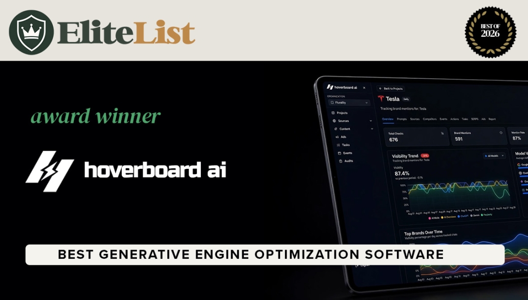 Hoverboard AI named Best New Generative Engine Optimization Tool for 2026 by EliteList