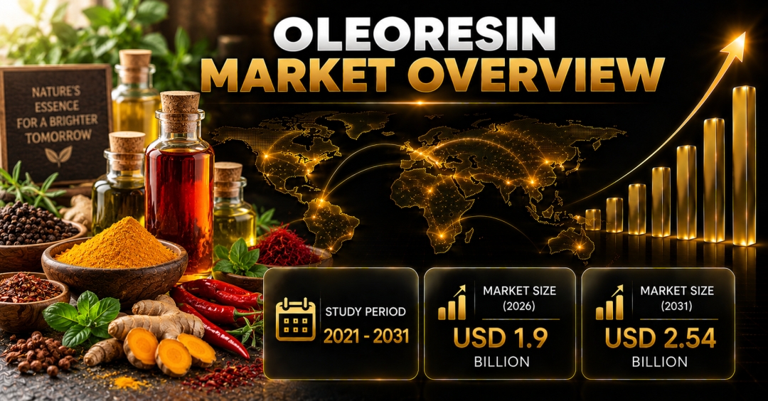 Oleoresin Market Size to Reach $2.54 Billion by 2031 as Demand for Clean-Label Extracts and Advanced Botanical Processing Gains Momentum - Mordor Intelligence Oleoresin Market Size to Reach $2.54 Billion by 2031 as Demand for Clean-Label Extracts and Advanced Botanical Processing Gains Momentum - Mordor Intelligence