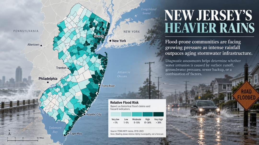 New Jersey’s Intensifying Rainfall Outpaces Stormwater Infrastructure, Leaving Homeowners to Manage the Consequences New Jersey’s Intensifying Rainfall Outpaces Stormwater Infrastructure, Leaving Homeowners to Manage the Consequences