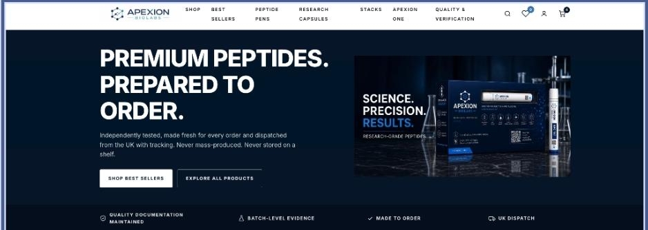 Apexion Biolabs Introduces Cold-Chain Packaging to Protect Peptide Integrity Across the UK Apexion Biolabs Introduces Cold-Chain Packaging to Protect Peptide Integrity Across the UK