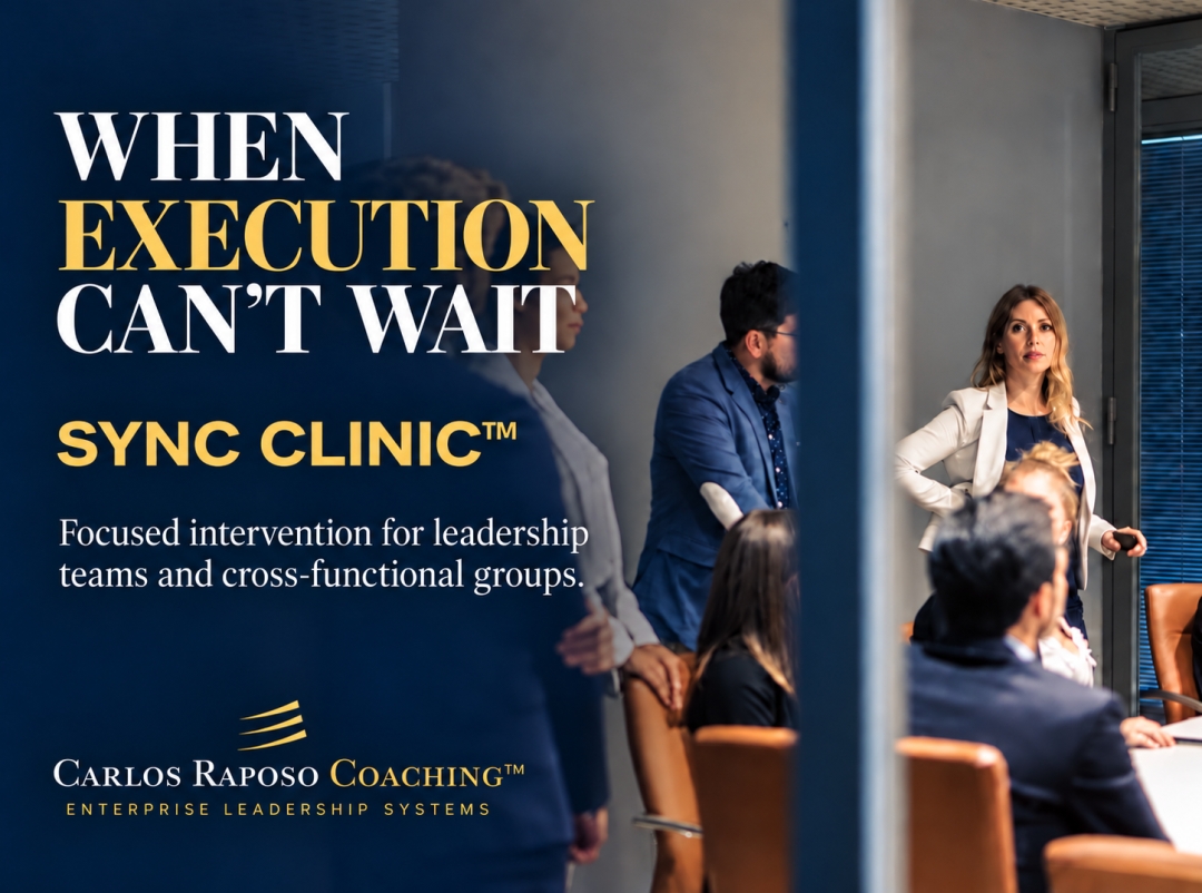 Carlos Raposo Coaching Expands Sync Clinic™ for Rapid On-Site Response to Execution Breakdowns Carlos Raposo Coaching Expands Sync Clinic™ for Rapid On-Site Response to Execution Breakdowns