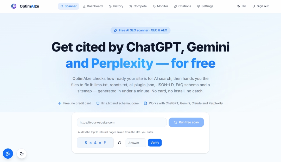 OptimAIze Offers Free AI Search Optimization for Chat GPT, Gemini, Bing, Copilot and Leading AI Models OptimAIze Offers Free AI Search Optimization for Chat GPT, Gemini, Bing, Copilot and Leading AI Models