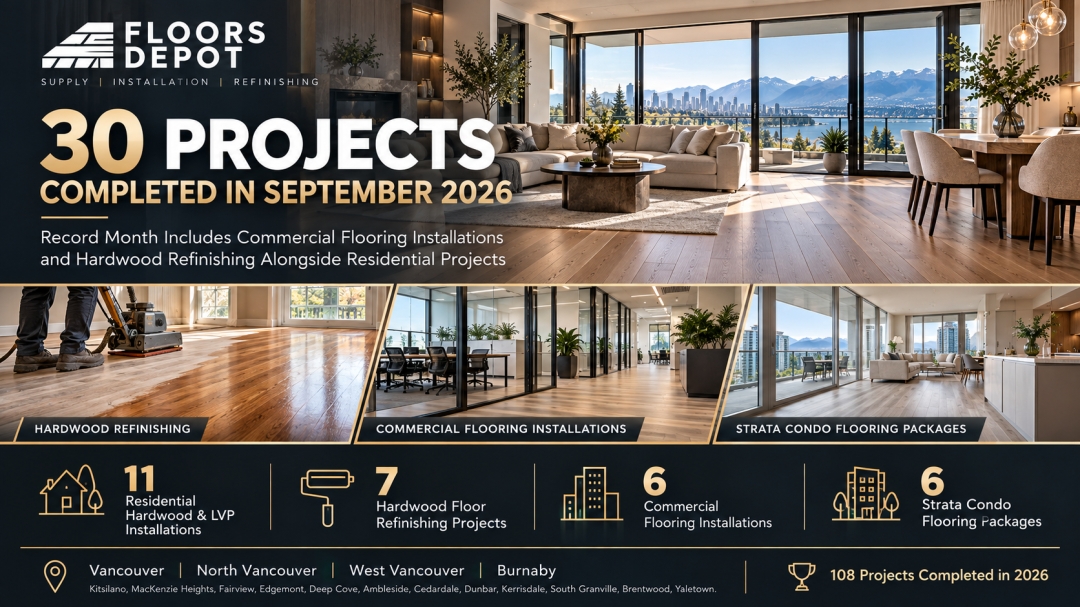 Floors Depot Completes 30 Flooring Projects in September, Including Commercial Installations and Hardwood Refinishing