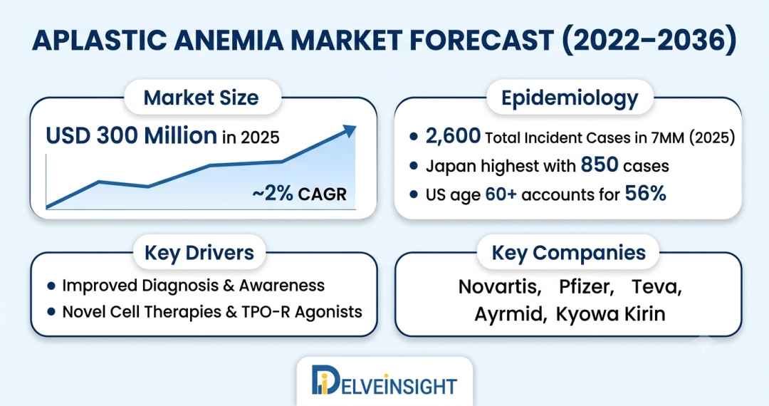 Aplastic Anemia Market Expected to Transform with Next-Generation Therapies and Strong Growth Through 2036 – DelveInsight | Pfizer, Regeneron Pharma, Gamida-Cell, Kyowa Kirin, Novartis Aplastic Anemia Market Expected to Transform with Next-Generation Therapies and Strong Growth Through 2036 – DelveInsight | Pfizer, Regeneron Pharma, Gamida-Cell, Kyowa Kirin, Novartis