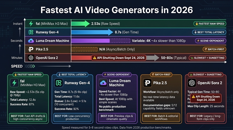 Top 5 Fastest AI Video Generators in 2026
