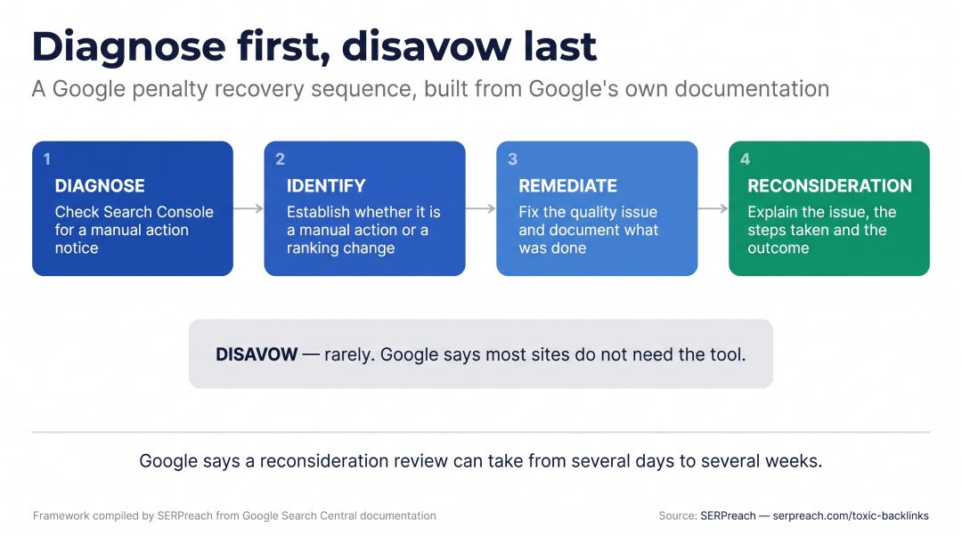 Diagnose first, disavow last: SERPreach publishes a Google penalty recovery framework