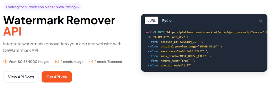 Dewatermark Launched Its Watermark Remover API Suite: One API Key for Images, Video and PDFs Watermark Removal