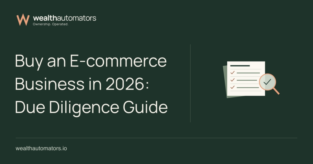 Wealth Automators announces e-commerce acquisition due diligence guide