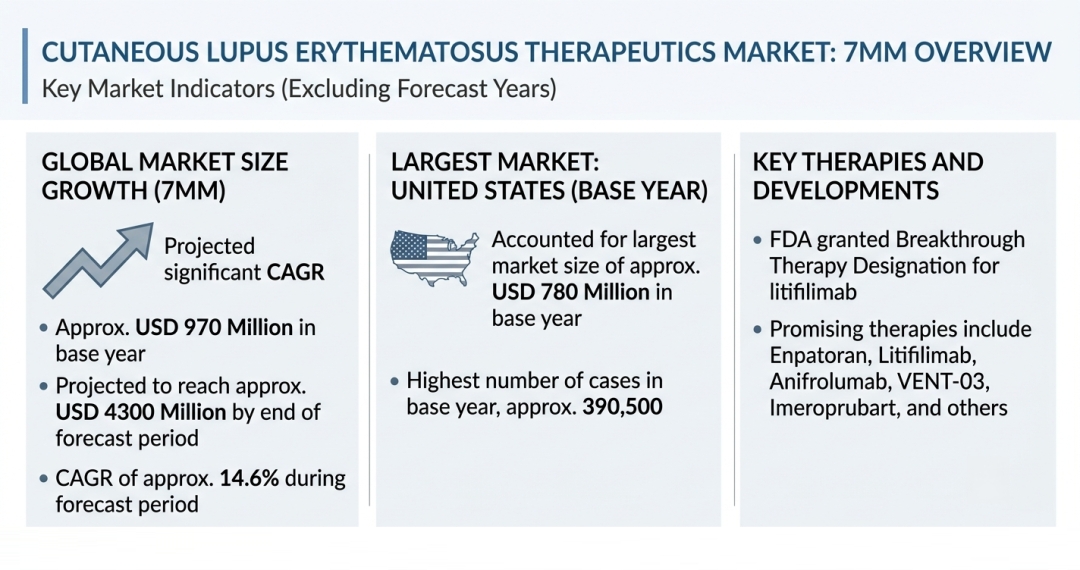 Cutaneous Lupus Erythematosus Therapeutics Market Size in the 7MM is projected to grow at a significant CAGR over the forecast period of 2026-2036 | DelveInsight Cutaneous Lupus Erythematosus Therapeutics Market Size in the 7MM is projected to grow at a significant CAGR over the forecast period of 2026-2036 | DelveInsight