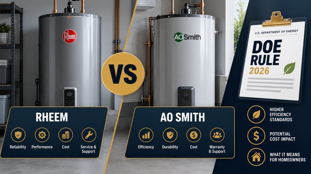 Rheem Vs AO Smith Water Heater 2026: Split Verdict On DOE Rule Rheem Vs AO Smith Water Heater 2026: Split Verdict On DOE Rule