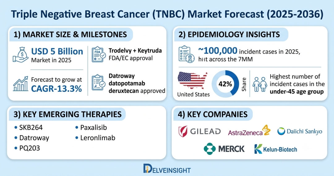 Triple Negative Breast Cancer Market to Witness Strong Growth and Significant Market Expansion by 2036 - DelveInsight | Akeso Biopharma, ProLynx, ModernaTX, OncoTherapy Science, Phoenix Molecular Triple Negative Breast Cancer Market to Witness Strong Growth and Significant Market Expansion by 2036 - DelveInsight | Akeso Biopharma, ProLynx, ModernaTX, OncoTherapy Science, Phoenix Molecular