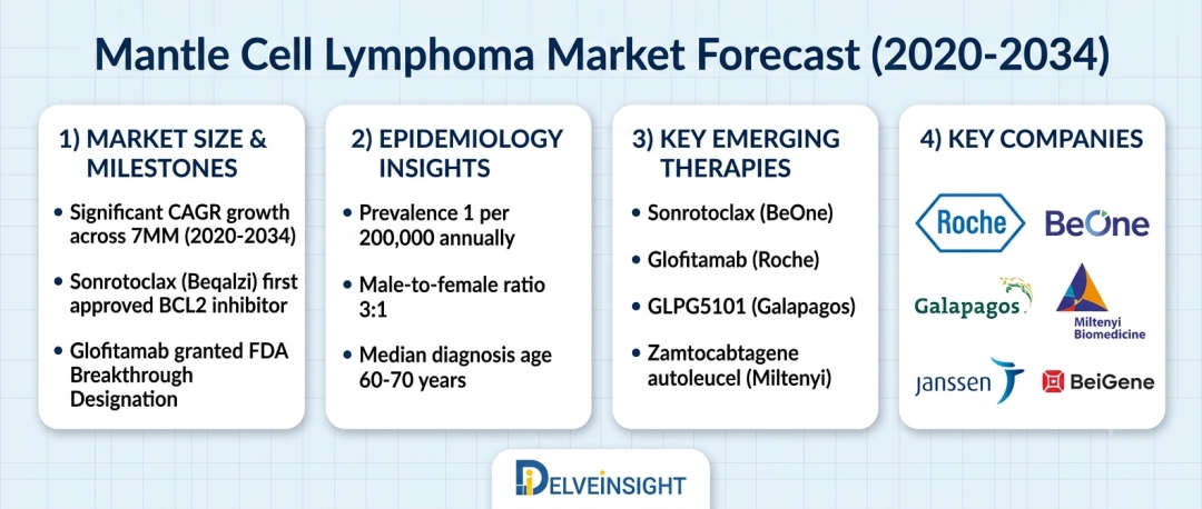 Mantle Cell Lymphoma Market Forecast 2034: Rising Demand, Novel Therapies, and Commercial Potential – DelveInsight | PharmaEngine, Jiangsu Hansoh Pharmaceutical, Galapagos NV, Miltenyi Biomedicine Mantle Cell Lymphoma Market Forecast 2034: Rising Demand, Novel Therapies, and Commercial Potential – DelveInsight | PharmaEngine, Jiangsu Hansoh Pharmaceutical, Galapagos NV, Miltenyi Biomedicine