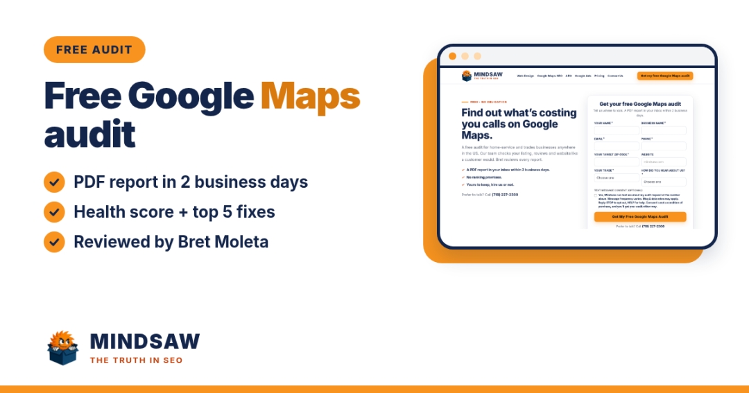 Mindsaw launches new website with published pricing and a free Google Maps audit for home-service businesses