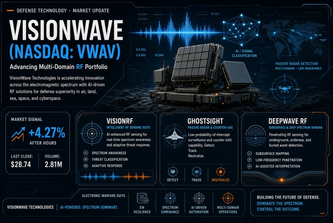 AI Defense Stock VisionWave ( Nasdaq: VWAV) Advances Multi-Domain RF Portfolio (VisionRF, GhostSight, DeepWave RF) AI Defense Stock VisionWave ( Nasdaq: VWAV) Advances Multi-Domain RF Portfolio (VisionRF, GhostSight, DeepWave RF)