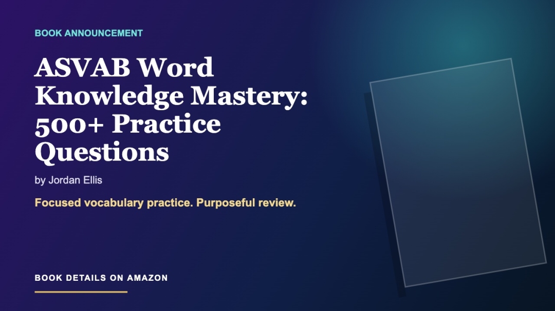 Jordan Ellis introduces ASVAB Word Knowledge practice book