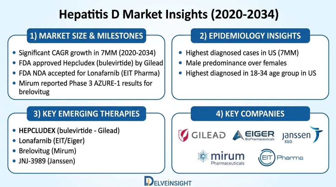 Hepatitis D Market Anticipated to Witness Remarkable Growth by 2034, Says Latest Industry Analysis | Gilead Sciences, Eiger BioPharma, Janssen R&D Hepatitis D Market Anticipated to Witness Remarkable Growth by 2034, Says Latest Industry Analysis | Gilead Sciences, Eiger BioPharma, Janssen R&D
