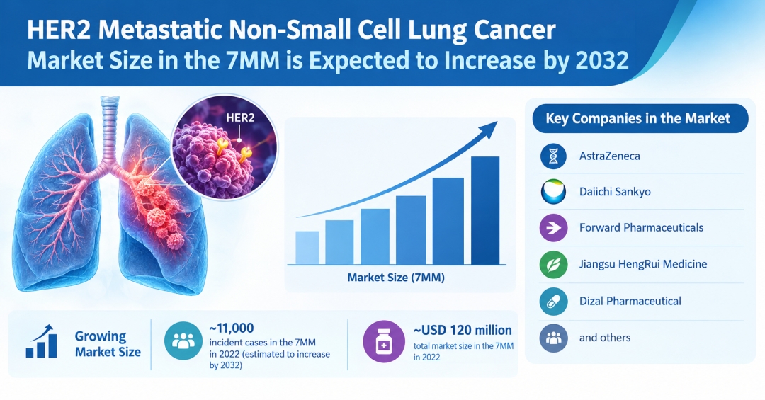 HER2 Metastatic Non-Small Cell Lung Cancer Market Size in the 7MM is expected to increase by 2032 | DelveInsight HER2 Metastatic Non-Small Cell Lung Cancer Market Size in the 7MM is expected to increase by 2032 | DelveInsight