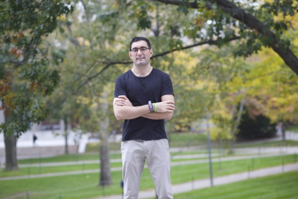 Jacob Khan in Harvard Yard, Cambridge MA 02138 USA