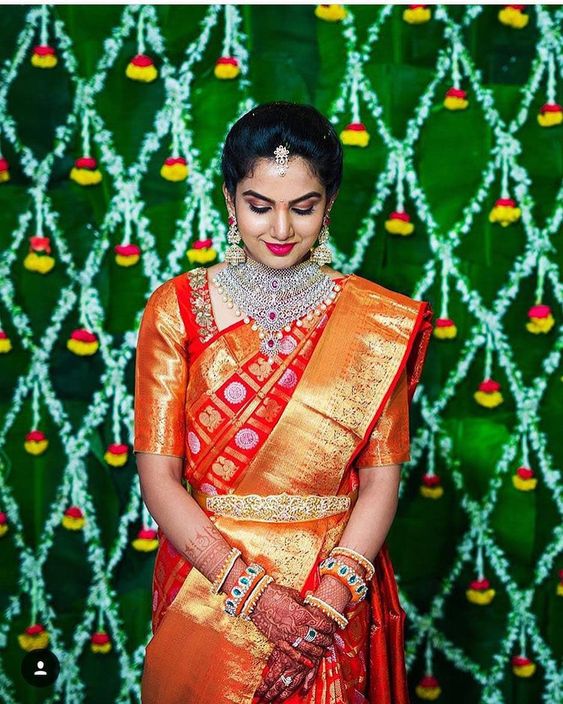 silver wedding saree
