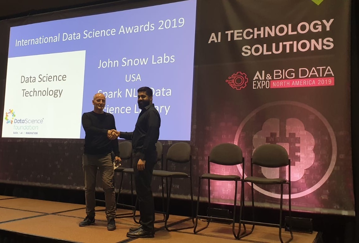 John Snow Labs wins the 2019 International Data Science Technology Award