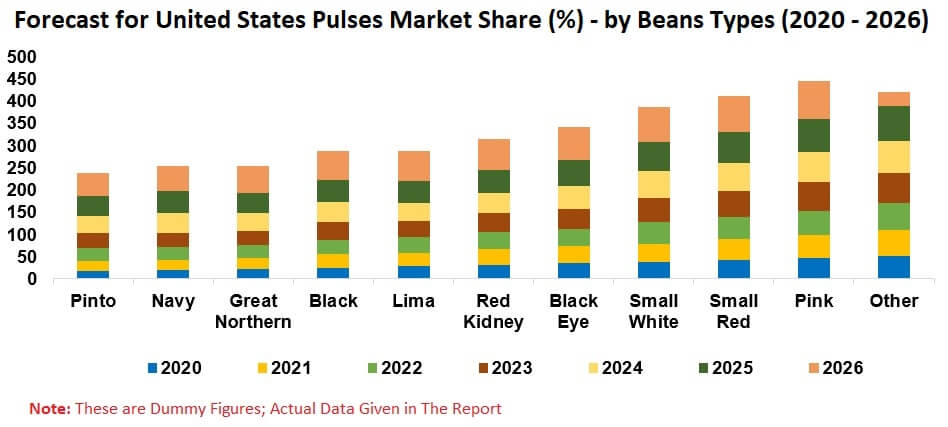 United States Pulse Market, Volume, Production, Import, Export, By Segments (Beans, Dry Peas, Lenticels, Chickpeas) and Sub-segments of 11 Beans Types, Company Analysis