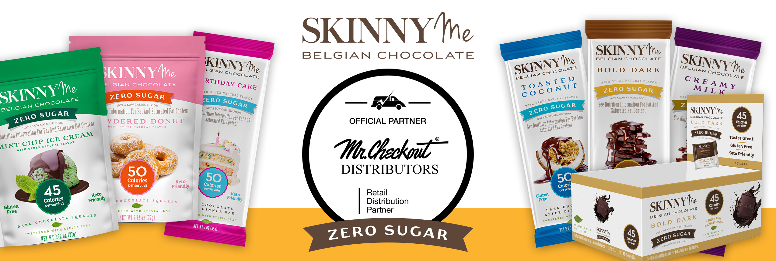 SkinnyMe Chocolate is now offered Nationwide Through Mr. Checkout's Direct Store Delivery Distributors.