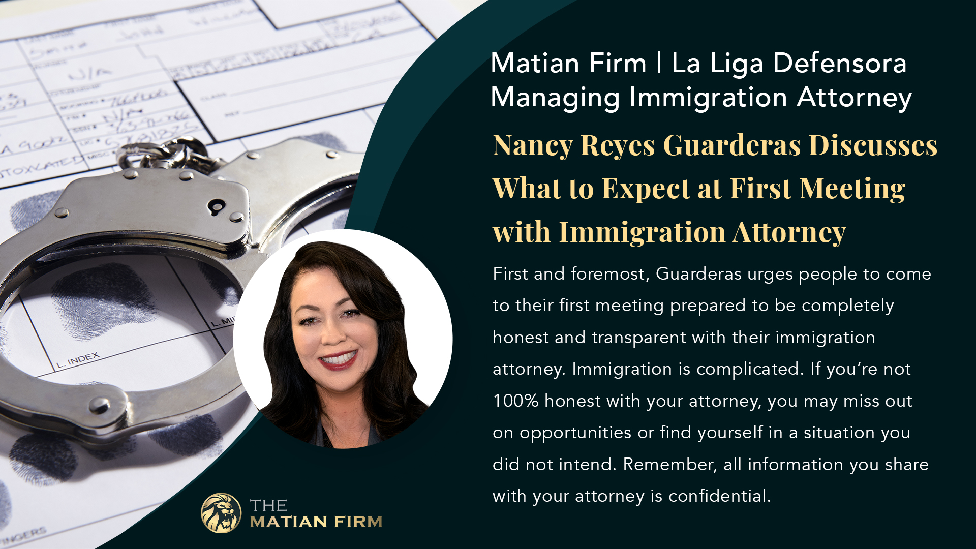 Matian Firm | La Liga Defensora Managing Immigration Attorney Nancy Reyes Guarderas Discusses Ways Immigrants Can Prevent a Criminal Past from Affecting their Immigration Status Matian Firm | La Liga Defensora Managing Immigration Attorney Nancy Reyes Guarderas Discusses Ways Immigrants Can Prevent a Criminal Past from Affecting their Immigration Status