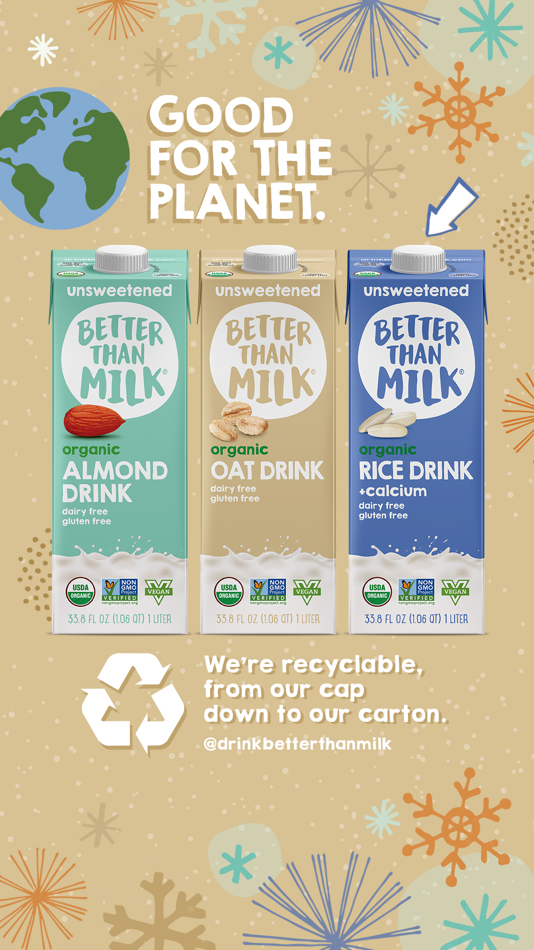 From Cap to Carton, Earth-Conscious Alt Milk Better Than Milk Celebrates Earth Day From Cap to Carton, Earth-Conscious Alt Milk Better Than Milk Celebrates Earth Day