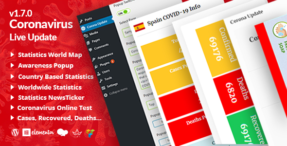 Covid-19 Statistics Live Update WordPress Plugin Release on Themelooks