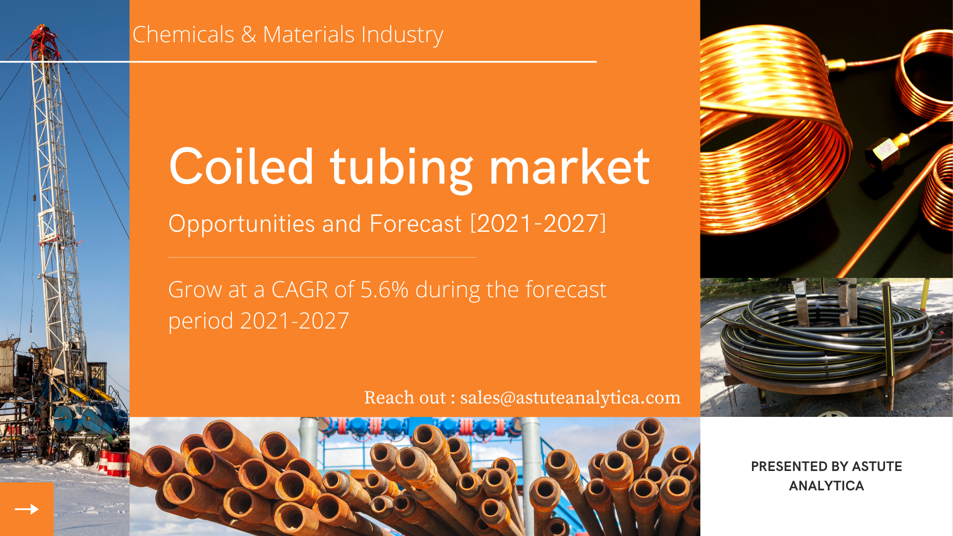 The Global coiled tubing market report delivers comprehensive analysis of the market structure along with a forecast of the various segments and sub-segment