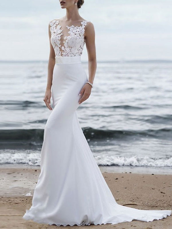 elegant beach wedding dress