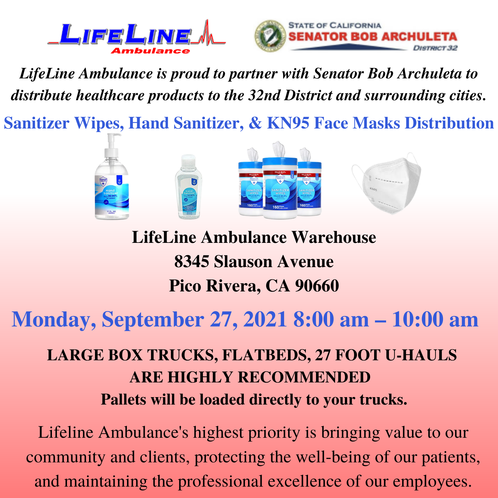 LifeLine CEO Maxim Gorin Partnered With Senator Bob Archuleta Providing PPE To California Establishments